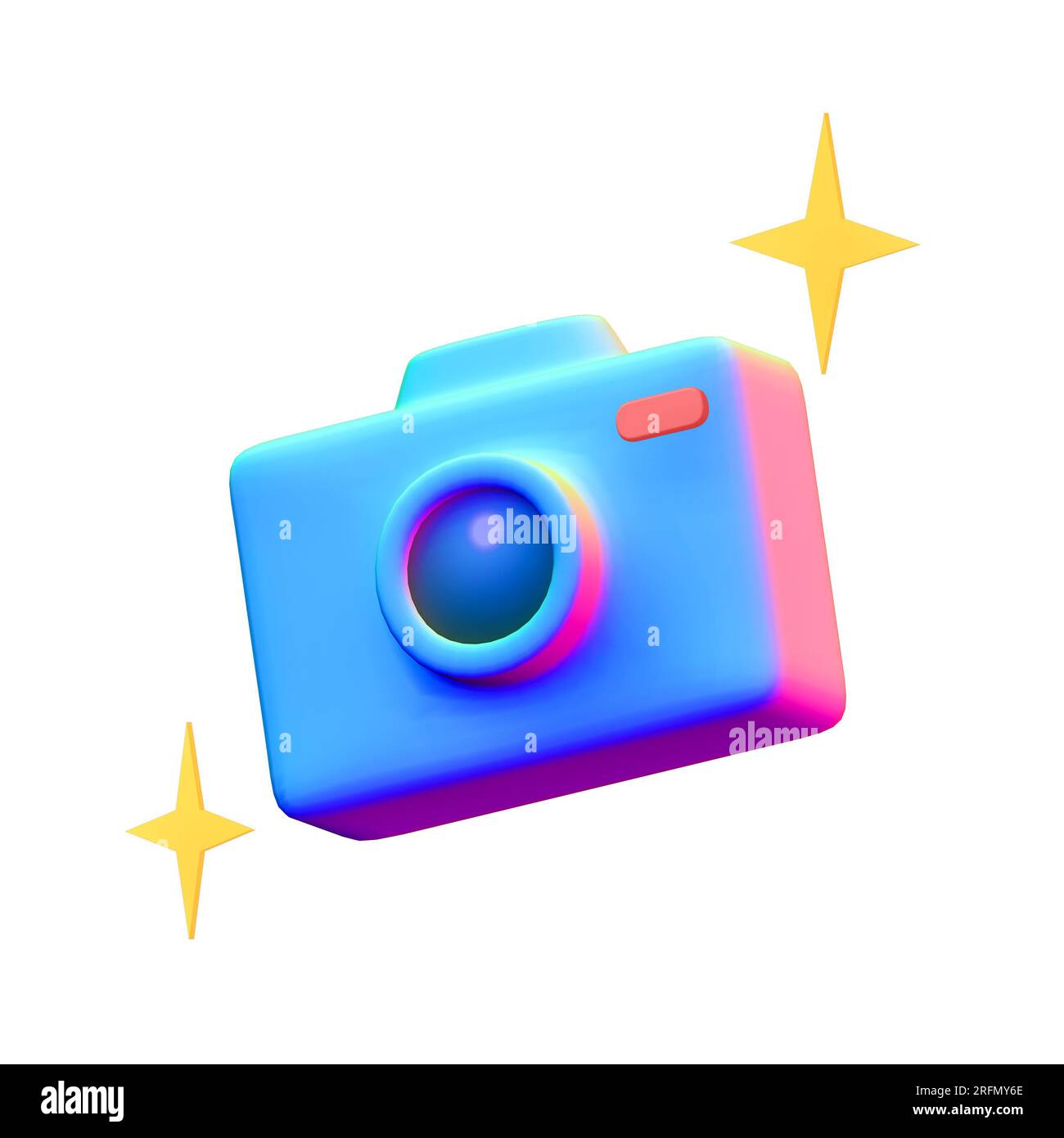 Clipping path, Low poly Retro Camera in gradient color, 3d rendering ...