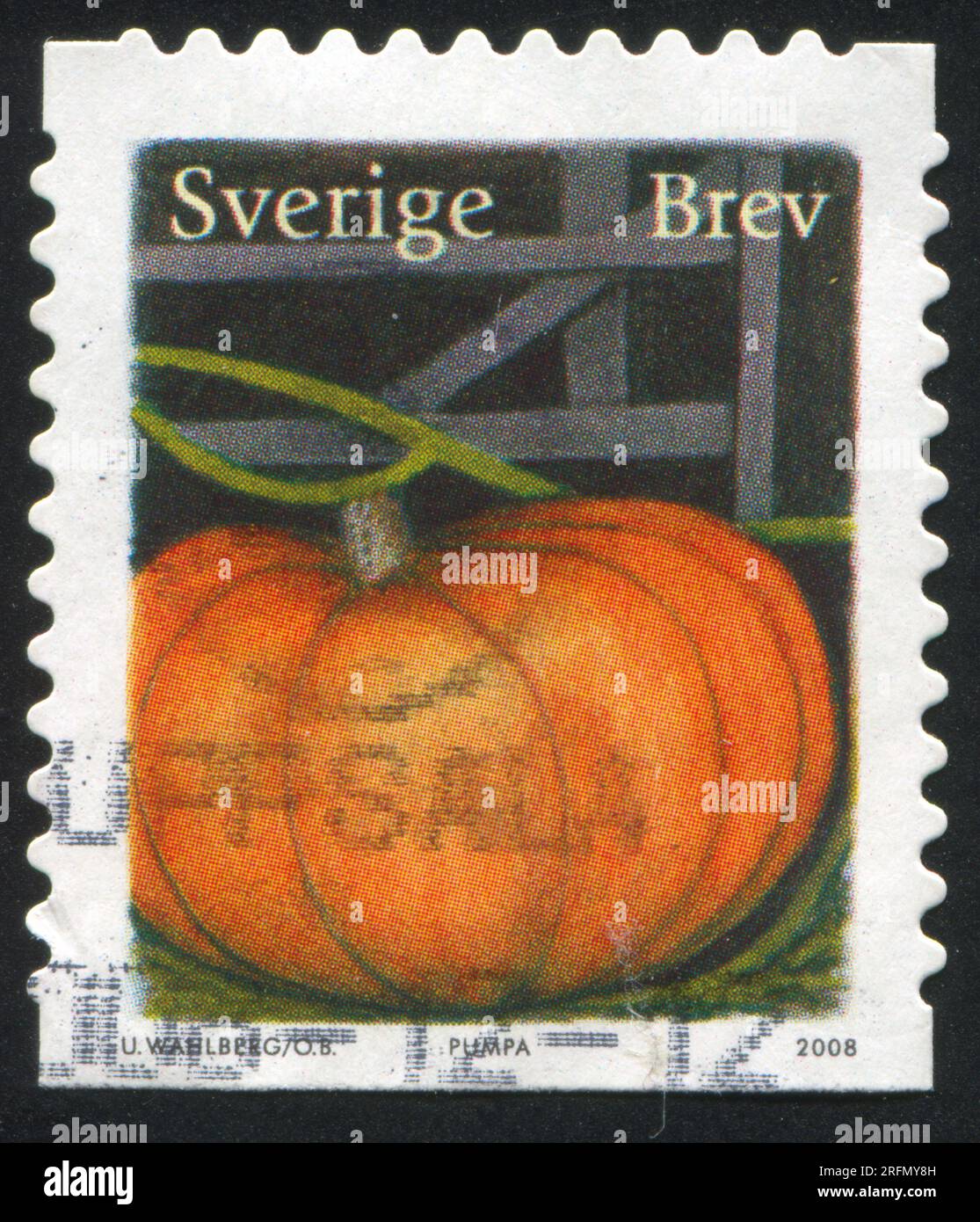 SWEDEN - CIRCA 2008: stamp printed by Sweden, shows Pumpkin, circa 2008 Stock Photo
