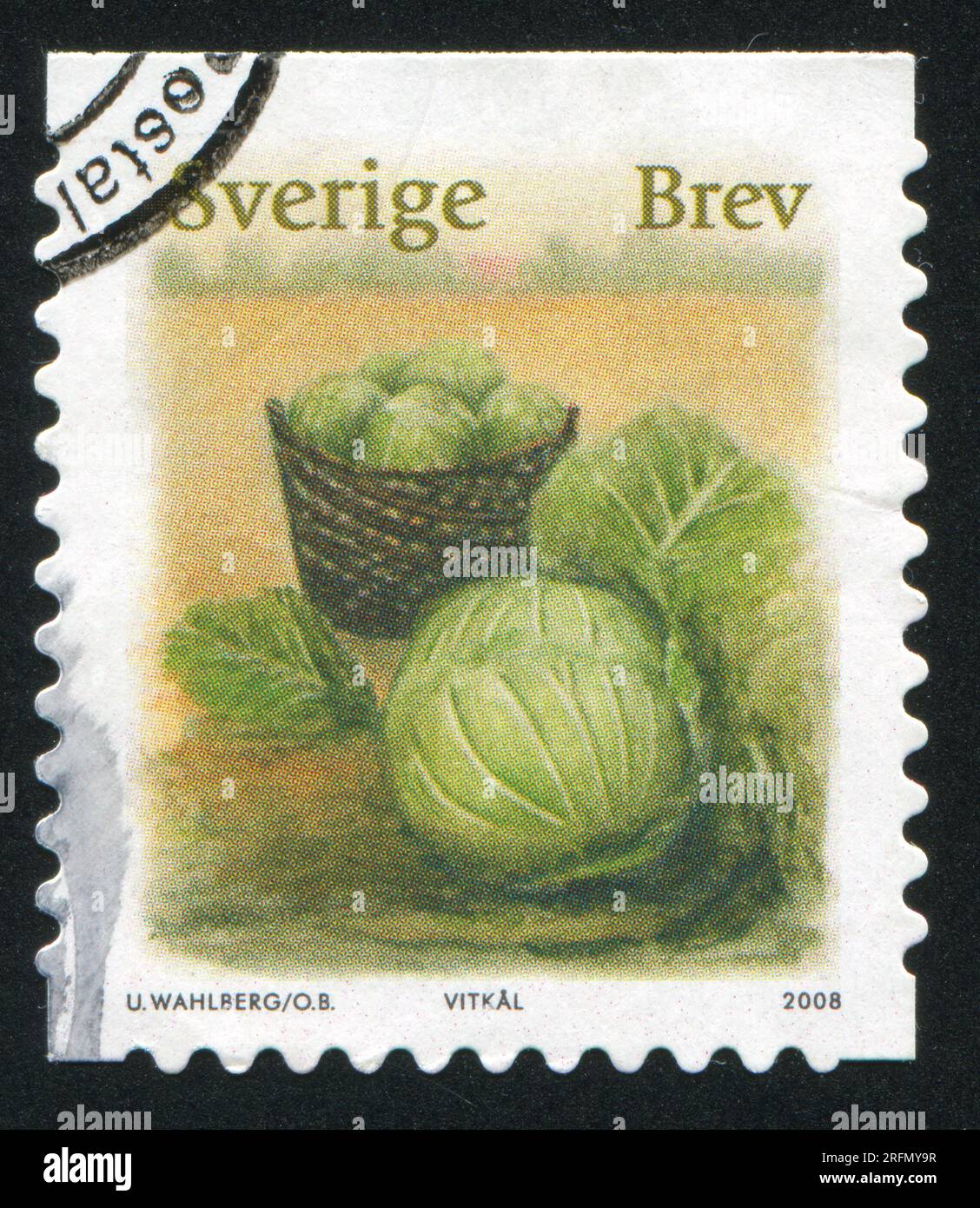 SWEDEN - CIRCA 2008: stamp printed by Sweden, shows Cabbage, circa 2008 Stock Photo