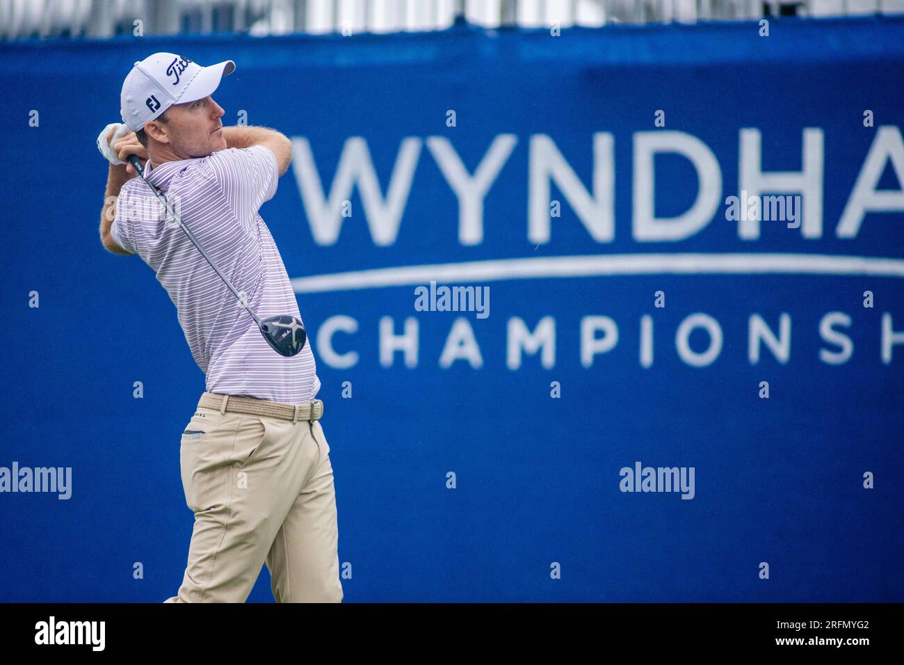 August 4, 2023 Russell Henley tees off on ten to start his second day
