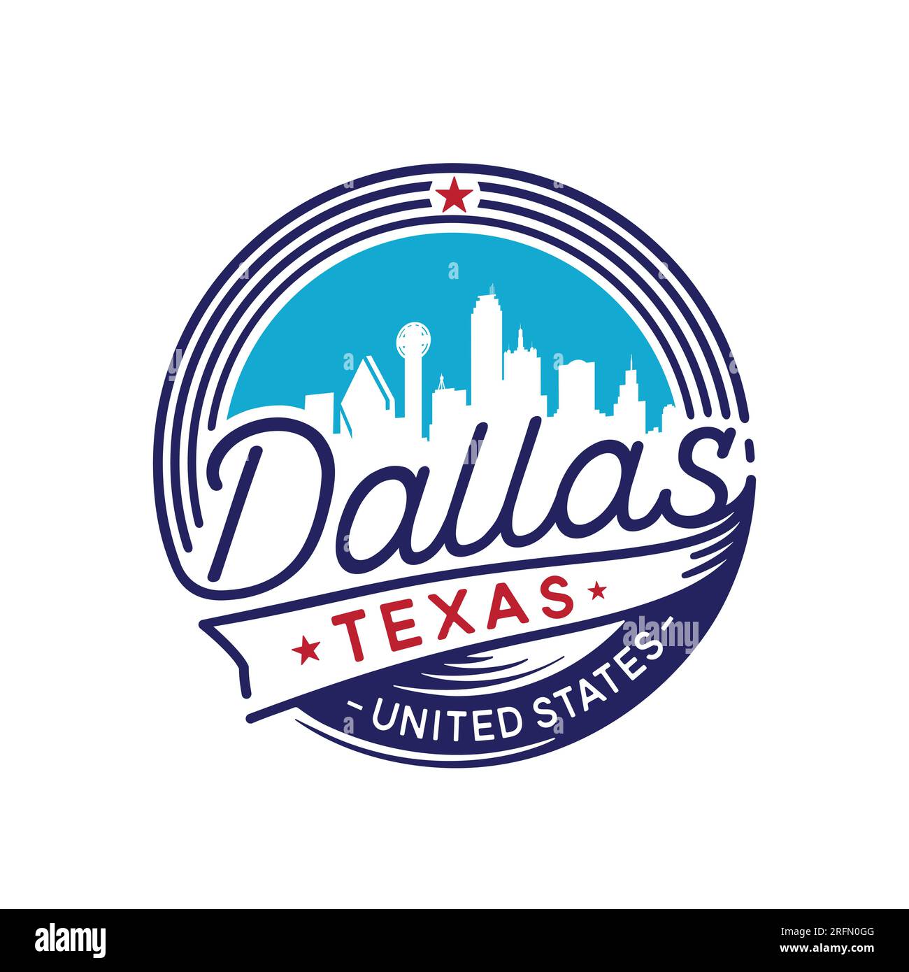 Dallas Texas logotype. City of Dallas vector design template. Stock Vector