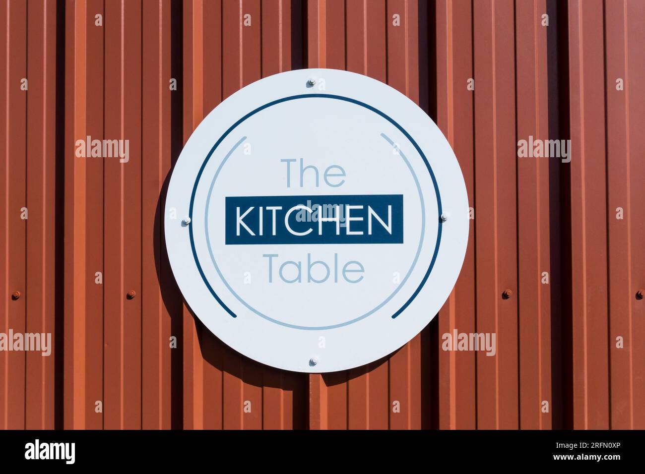 Sign for The Kitchen Table cafe on Shetland Mainland Stock Photo Alamy