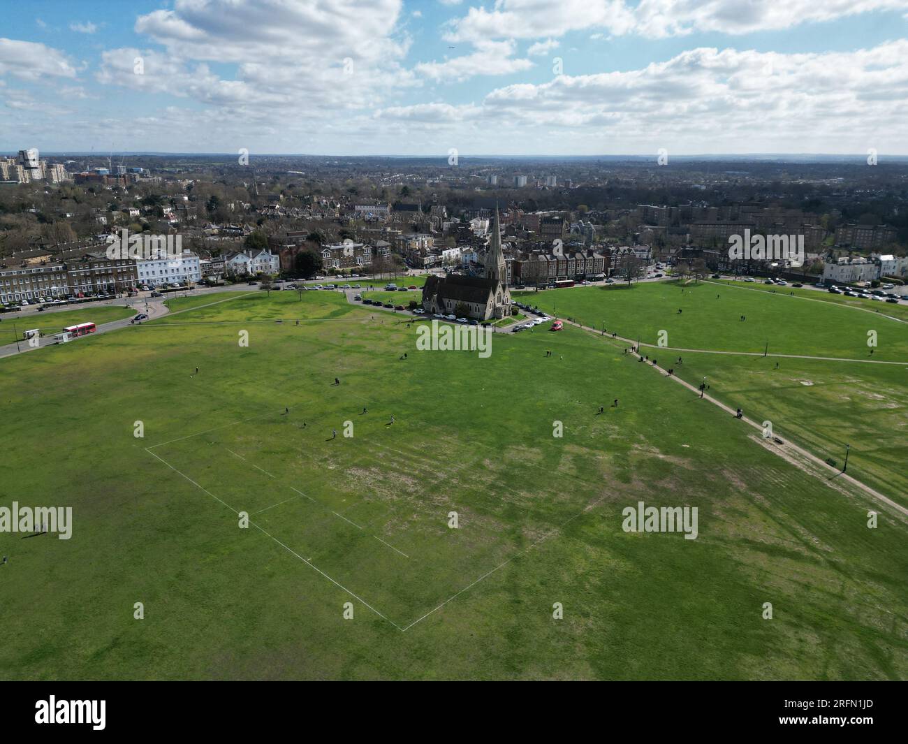 Blackheath in spring London UK drone aerial view Stock Photo Alamy
