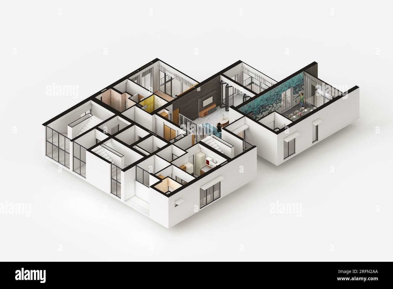 4 bedroom Duplex Apartment typical floor plan 1 Stock Photo Alamy