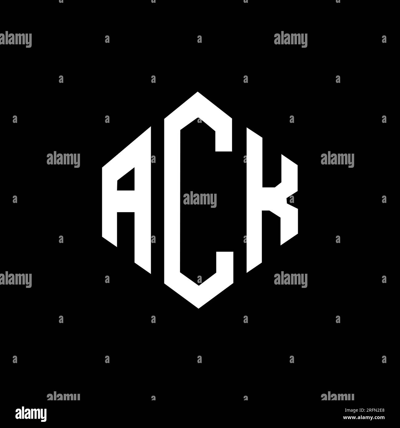 ACK letter logo design with polygon shape. ACK polygon and cube shape