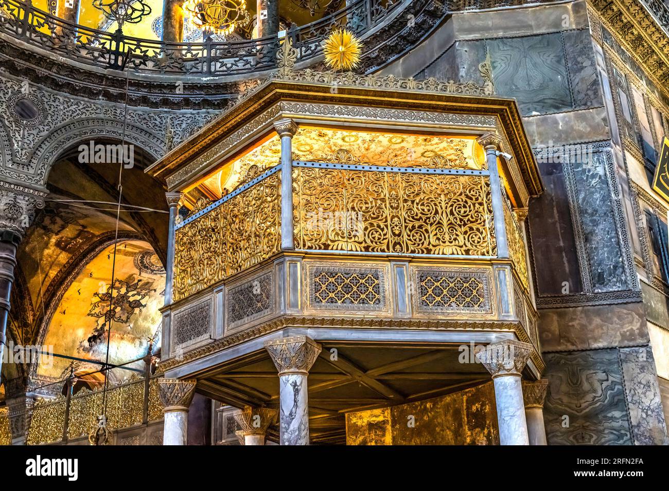 Sultan Golden Balcony Hagia Sophia Mosque Basilica Istanbul Turkey ...