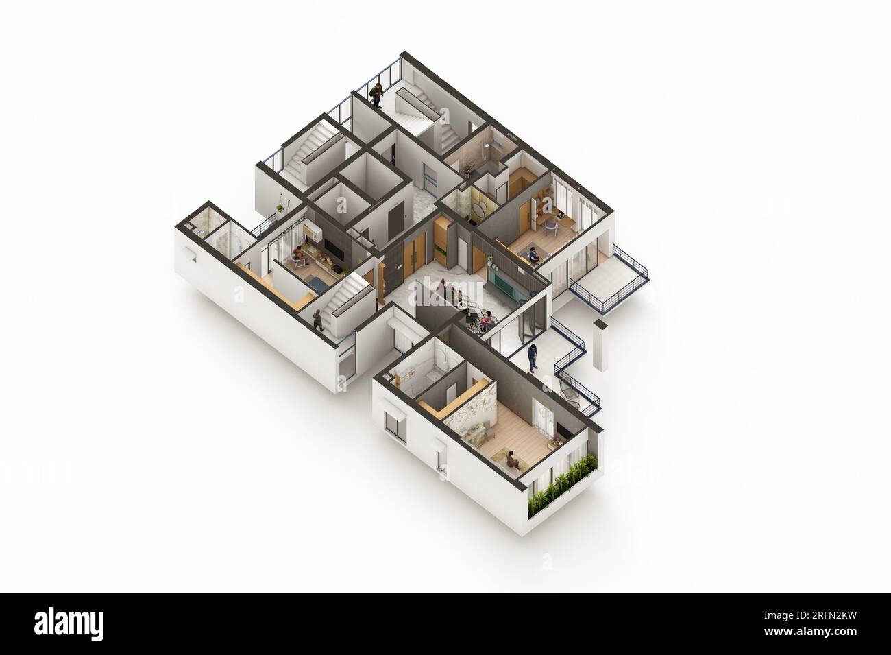 4 bedroom Duplex Apartment typical floor plan 2 Stock Photo Alamy