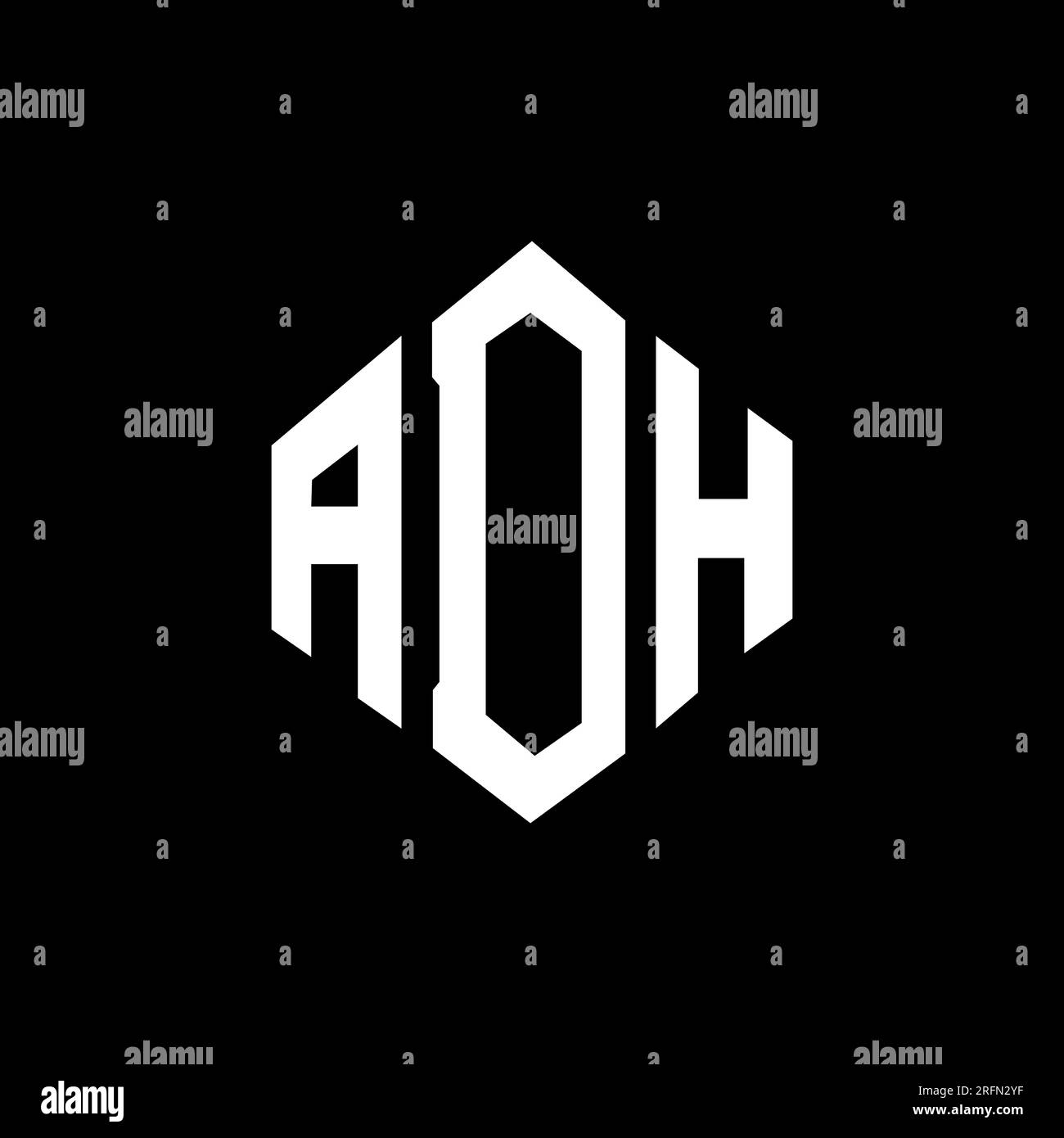 ADH letter logo design with polygon shape. ADH polygon and cube shape logo design. ADH hexagon vector logo template white and black colors. ADH monogr Stock Vector