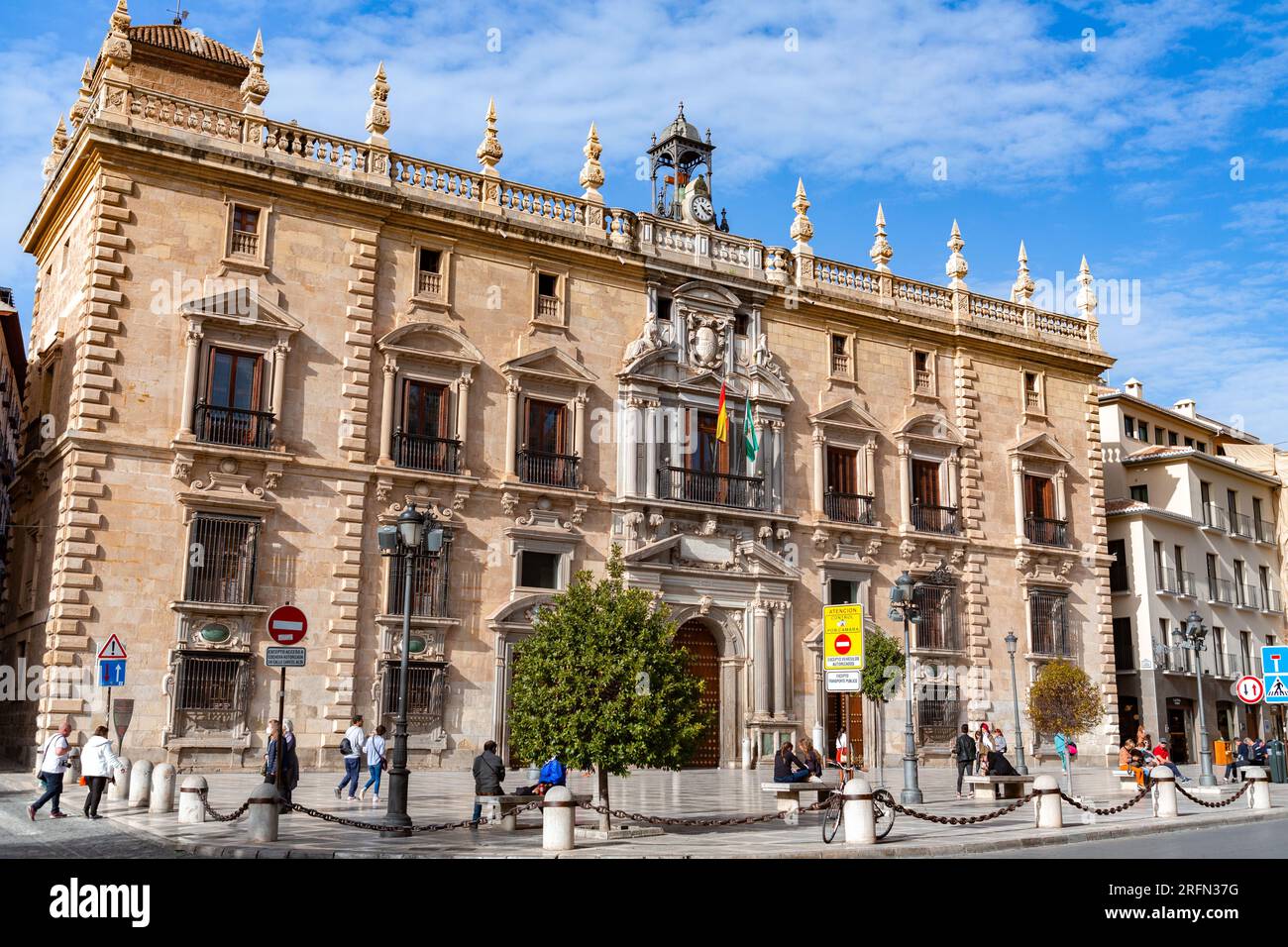 Granada, Spain - February 23, 2022: The Supreme Court of Andalusia located at the Plaza Nueva in Granada, Spain. Stock Photo