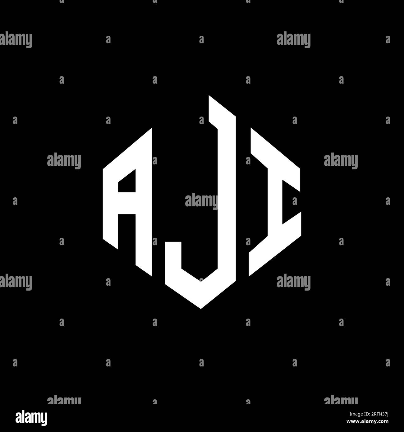 AJI letter logo design with polygon shape. AJI polygon and cube shape ...