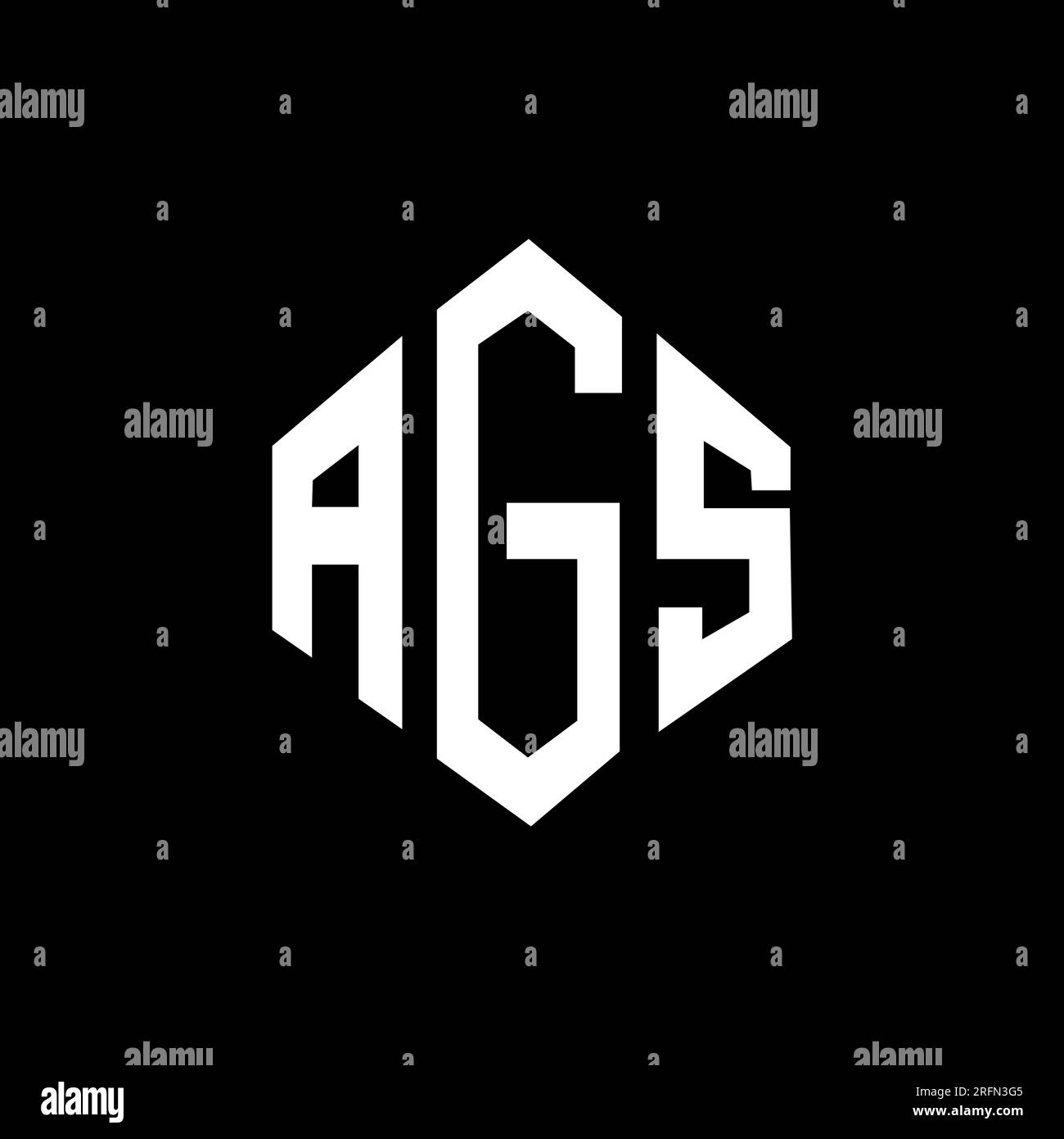 AGS letter logo design with polygon shape. AGS polygon and cube shape