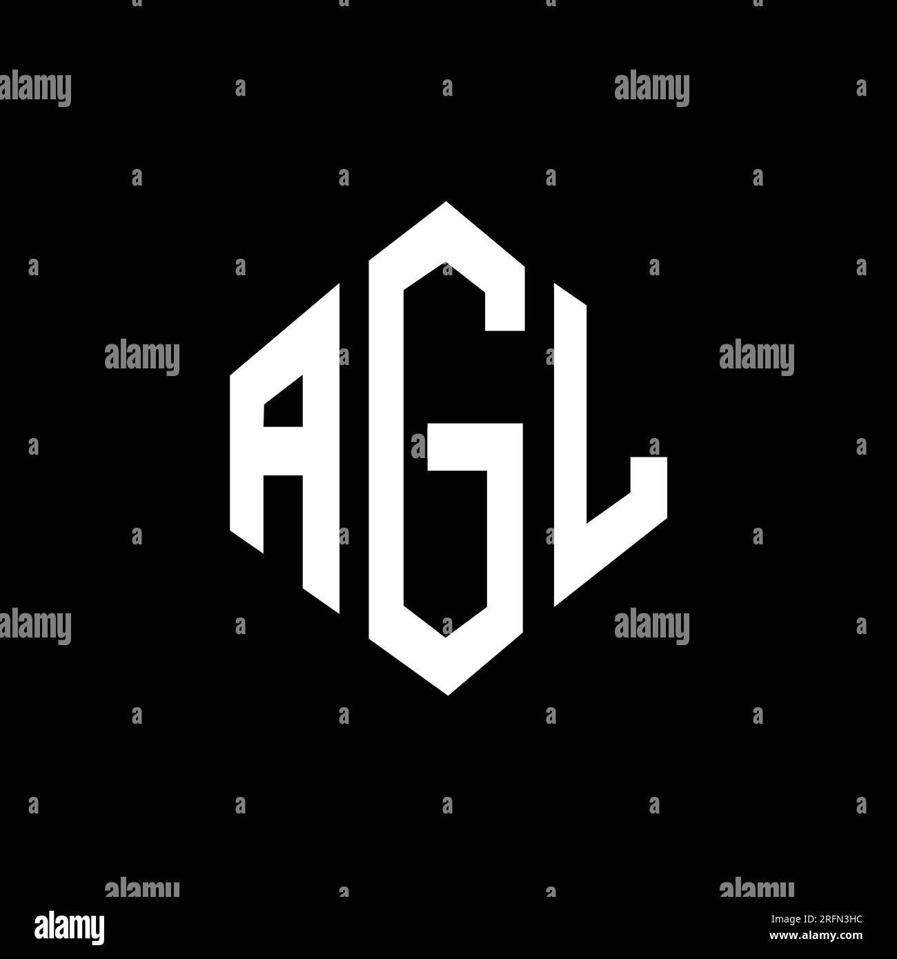 AGL letter logo design with polygon shape. AGL polygon and cube