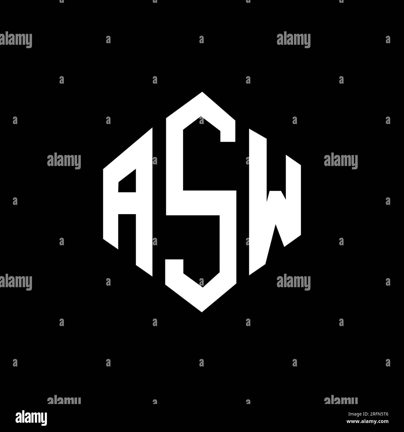 ASW letter logo design with polygon shape. ASW polygon and cube shape ...