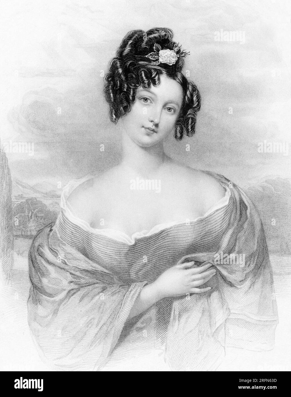 Josephine Bonaparte (1763-1814) or Josephine de Beauharnais was Empress of the French as the first wife of Emperor Napoleon I from 18 May 1804 until their marriage was annulled on 10 January 1810. Illustration Henry Thomas Ryall after J. Holmes. Stock Photo
