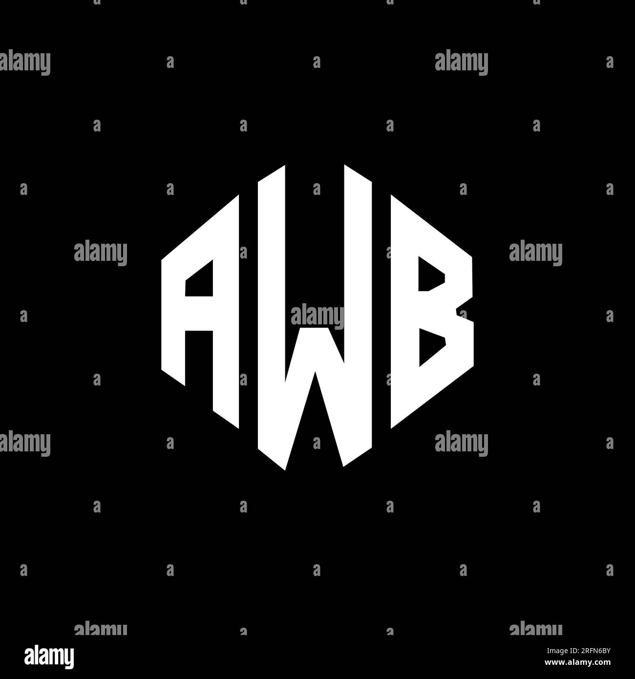 AWB letter logo design with polygon shape AWB polygon and cube shape AWB letter logo design with polygon shape AWB polygon and cube shape