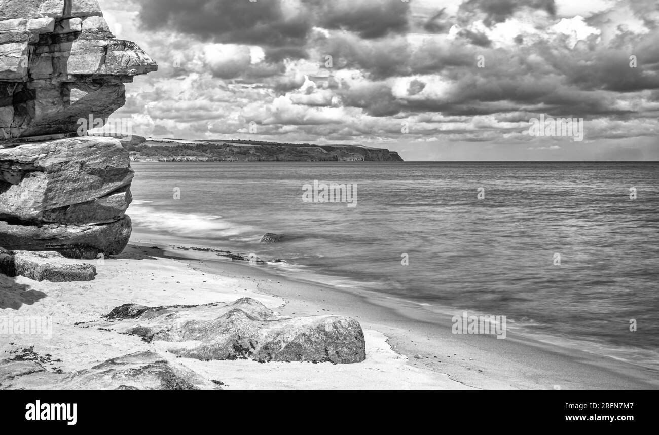 Whitby cliffs Black and White Stock Photos & Images - Alamy