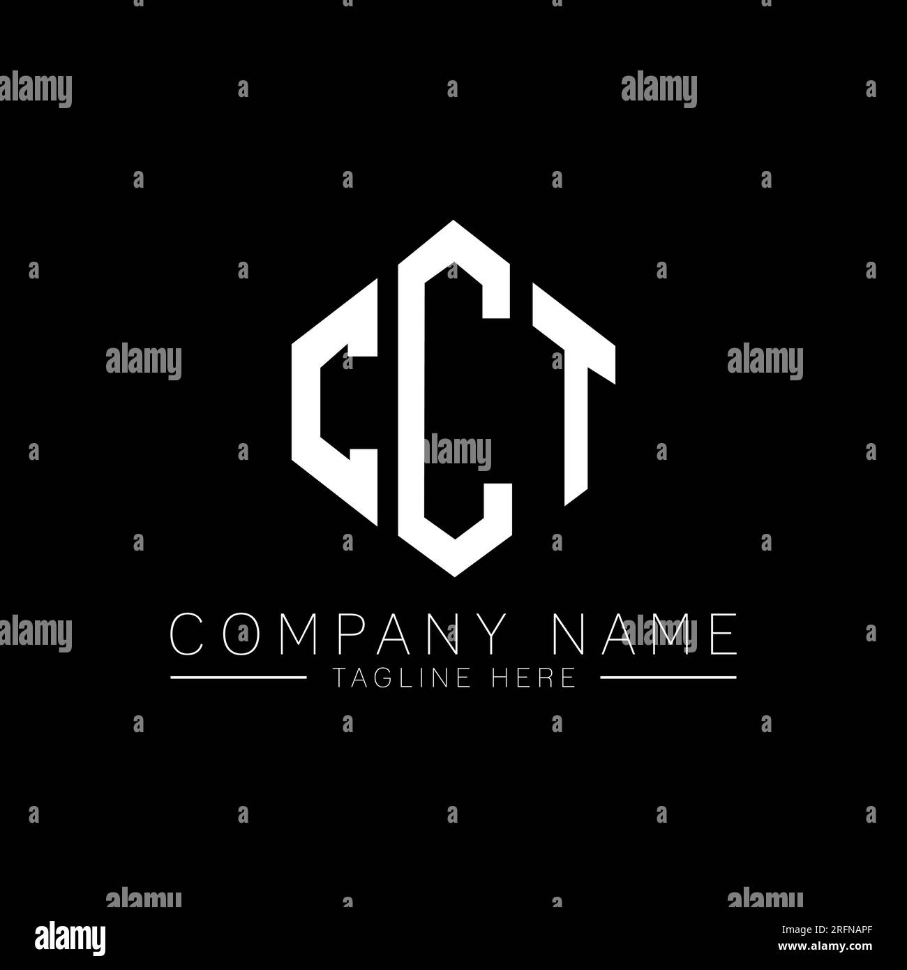 CCT letter logo design with polygon shape. CCT polygon and cube shape logo design. CCT hexagon vector logo template white and black colors. CCT monogr Stock Vector