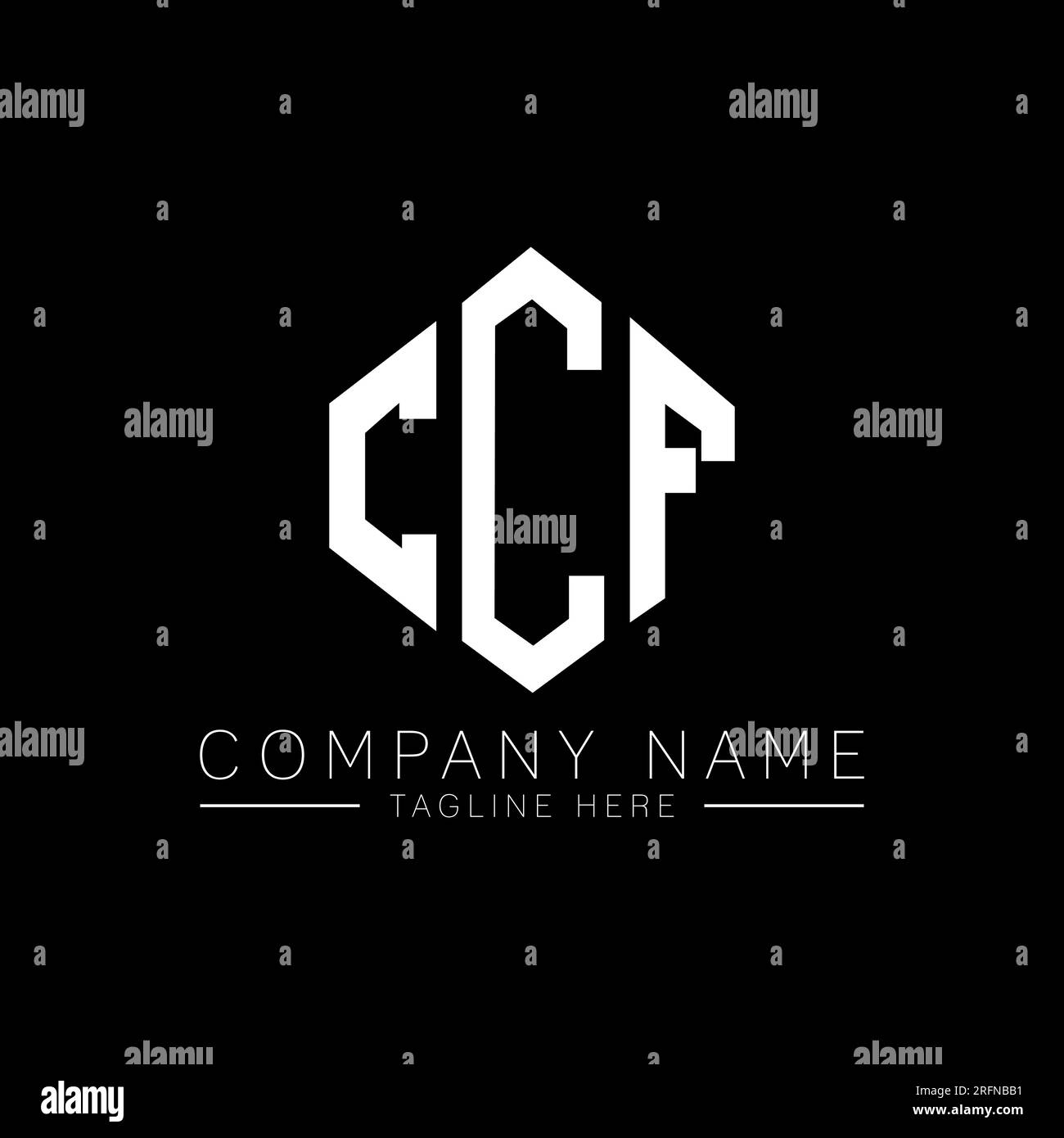 CCF letter logo design with polygon shape. CCF polygon and cube shape