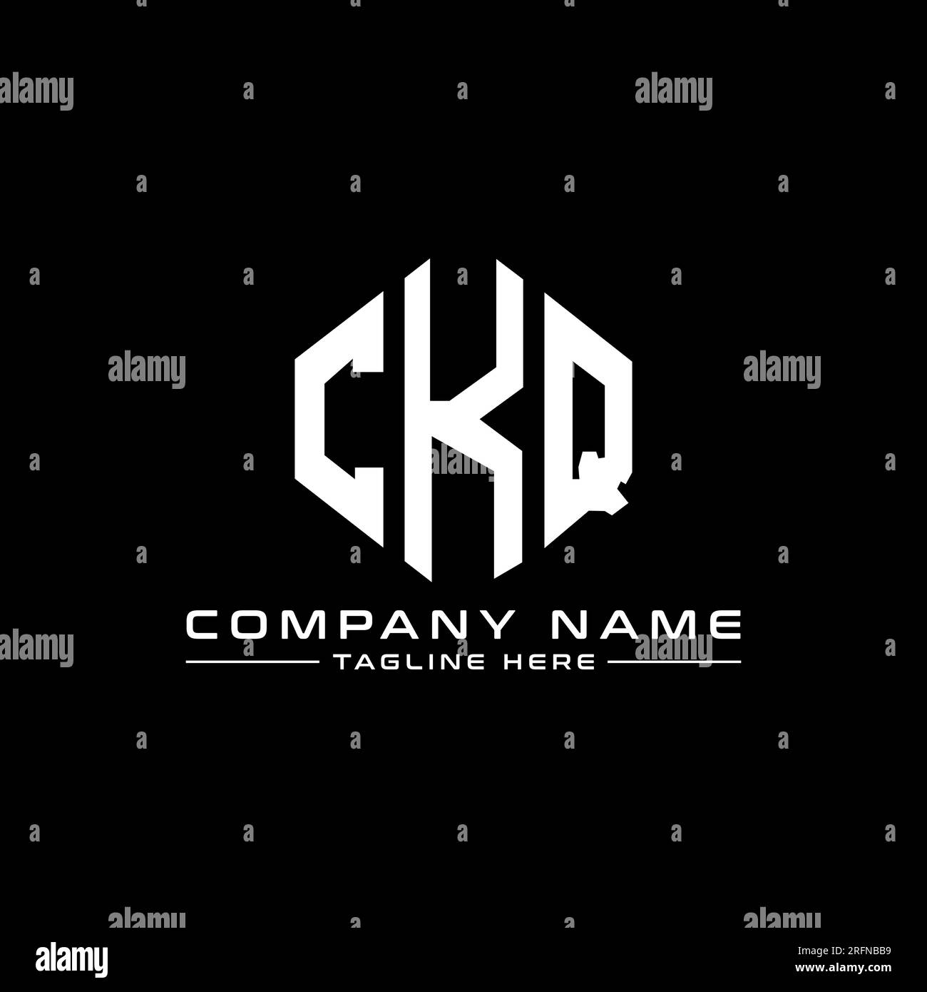 CKQ letter logo design with polygon shape. CKQ polygon and cube shape ...