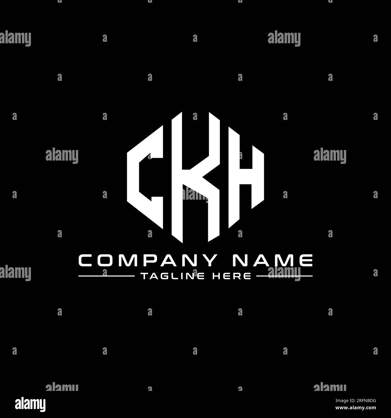 CKH letter logo design with polygon shape. CKH polygon and cube shape logo design. CKH hexagon vector logo template white and black colors. CKH monogr Stock Vector