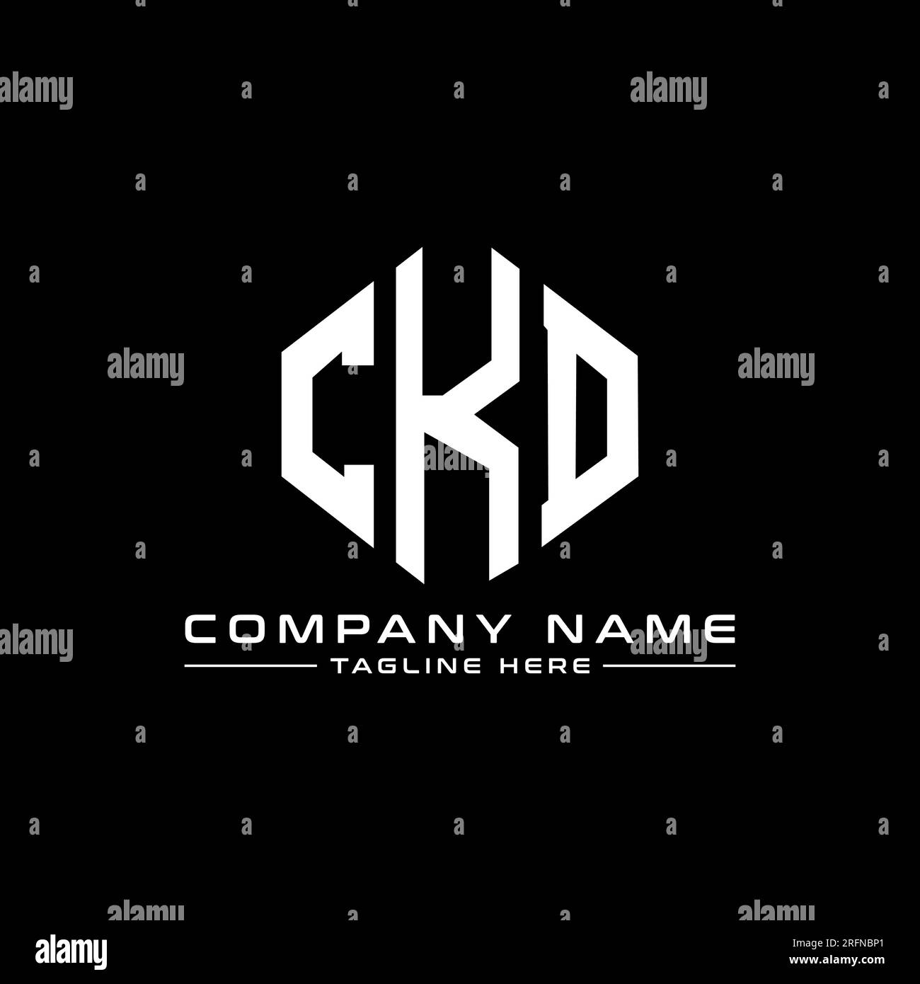 CKD letter logo design with polygon shape. CKD polygon and cube shape
