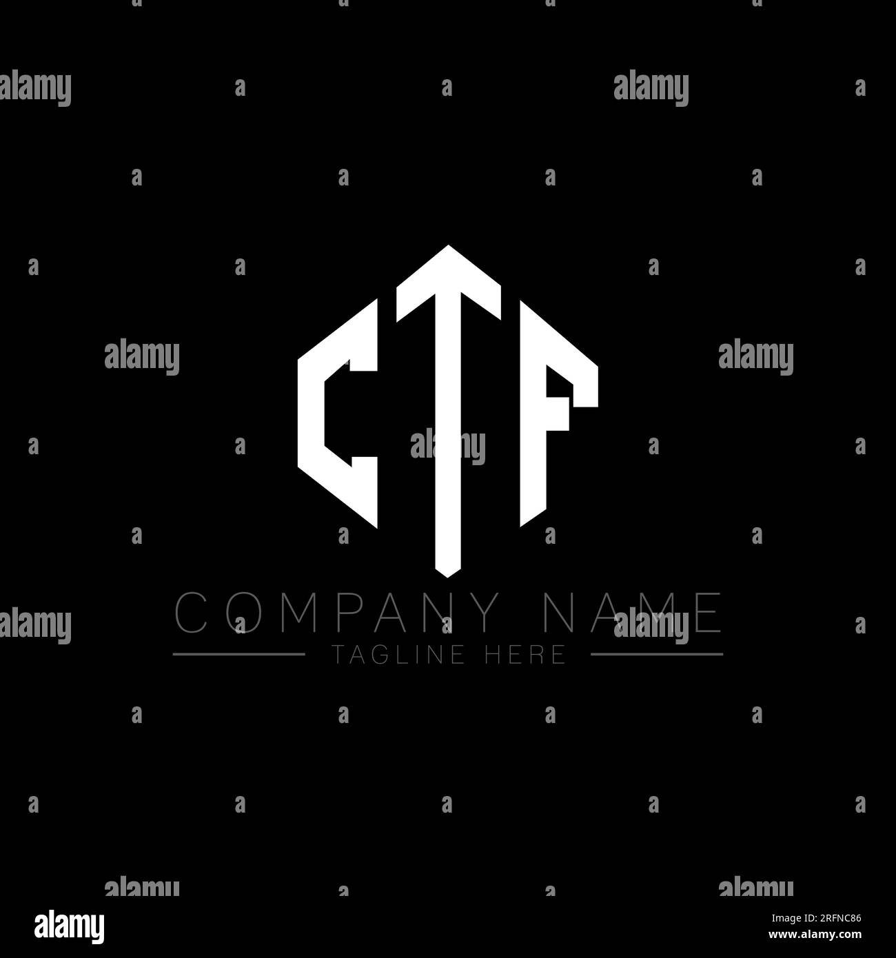 CTF letter logo design with polygon shape. CTF polygon and cube shape