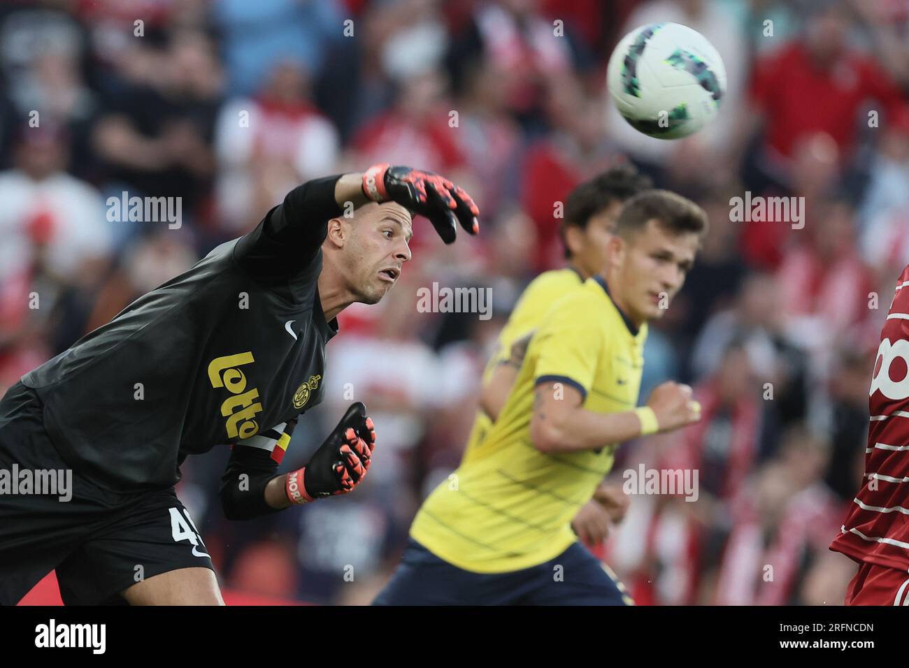 Liege, Belgium. 04th Aug, 2023. Union's goalkeeper Anthony Moris pictured during a soccer match between Standard de Liege and Royale Union SG, Friday 04 August 2023 in Liege, on day 2/30 of the 2023-2024 'Jupiler Pro League' first division of the Belgian championship. BELGA PHOTO BRUNO FAHY Credit: Belga News Agency/Alamy Live News Stock Photo