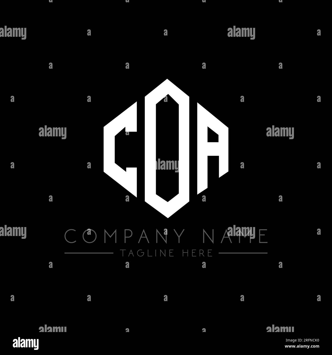 COA letter logo design with polygon shape. COA polygon and cube shape ...