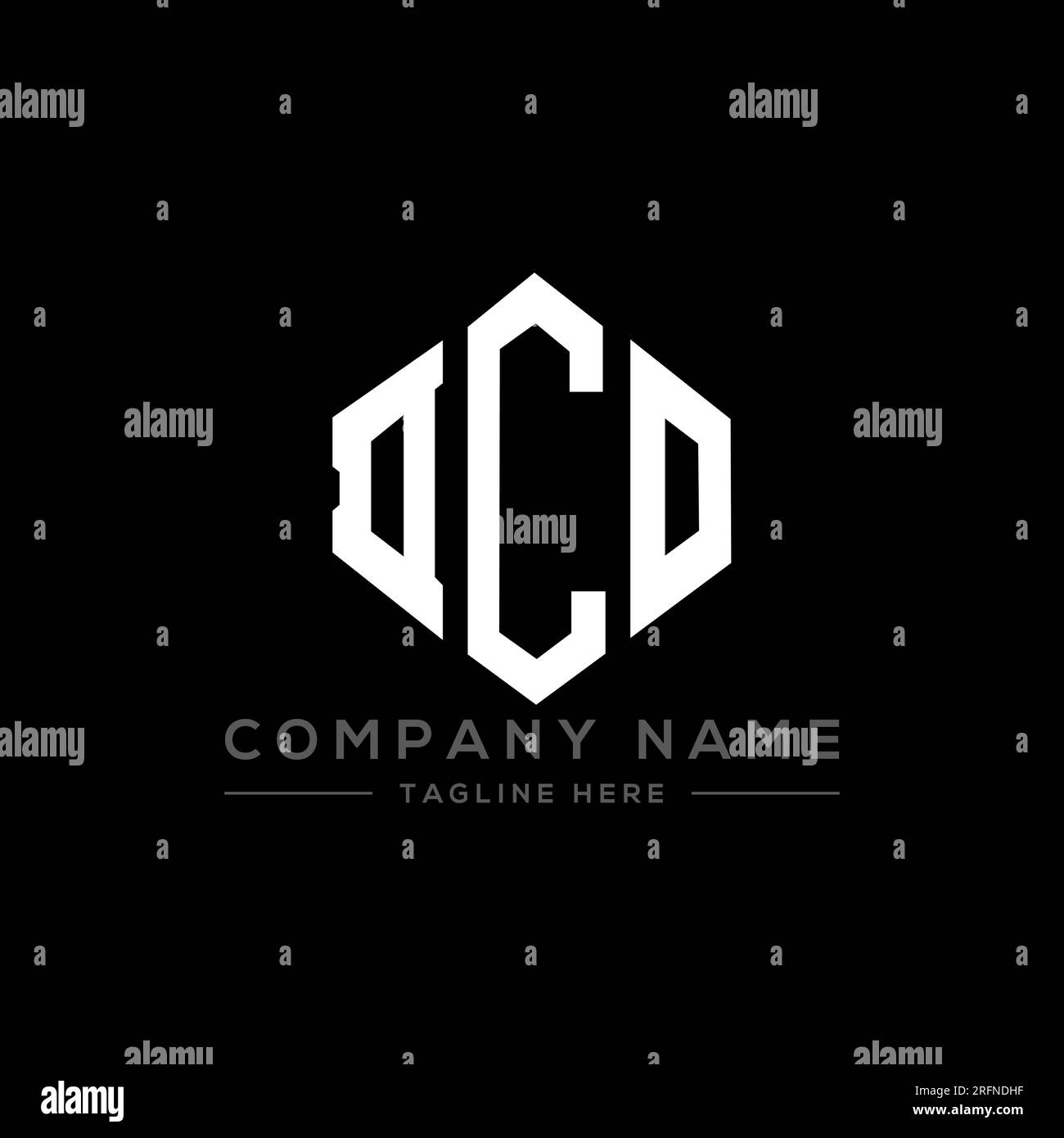 DCO letter logo design with polygon shape. DCO polygon and cube shape logo design. DCO hexagon