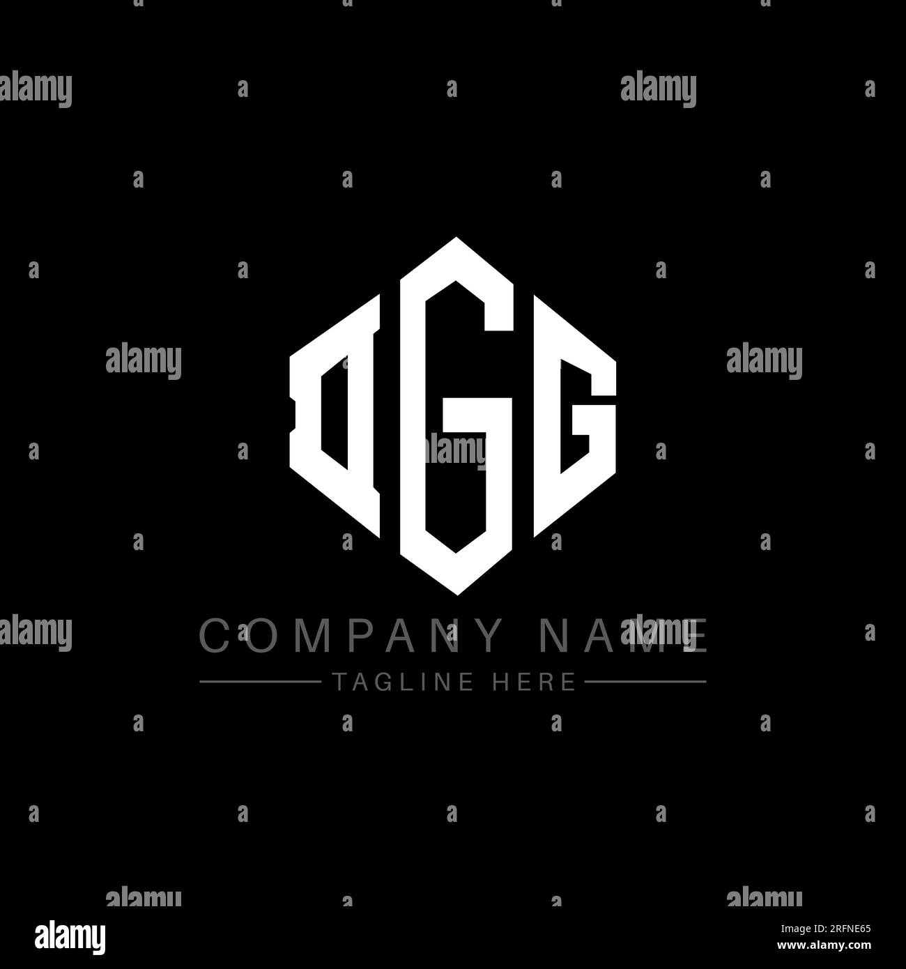 DGG letter logo design with polygon shape. DGG polygon and cube shape logo design. DGG hexagon vector logo template white and black colors. DGG monogr Stock Vector