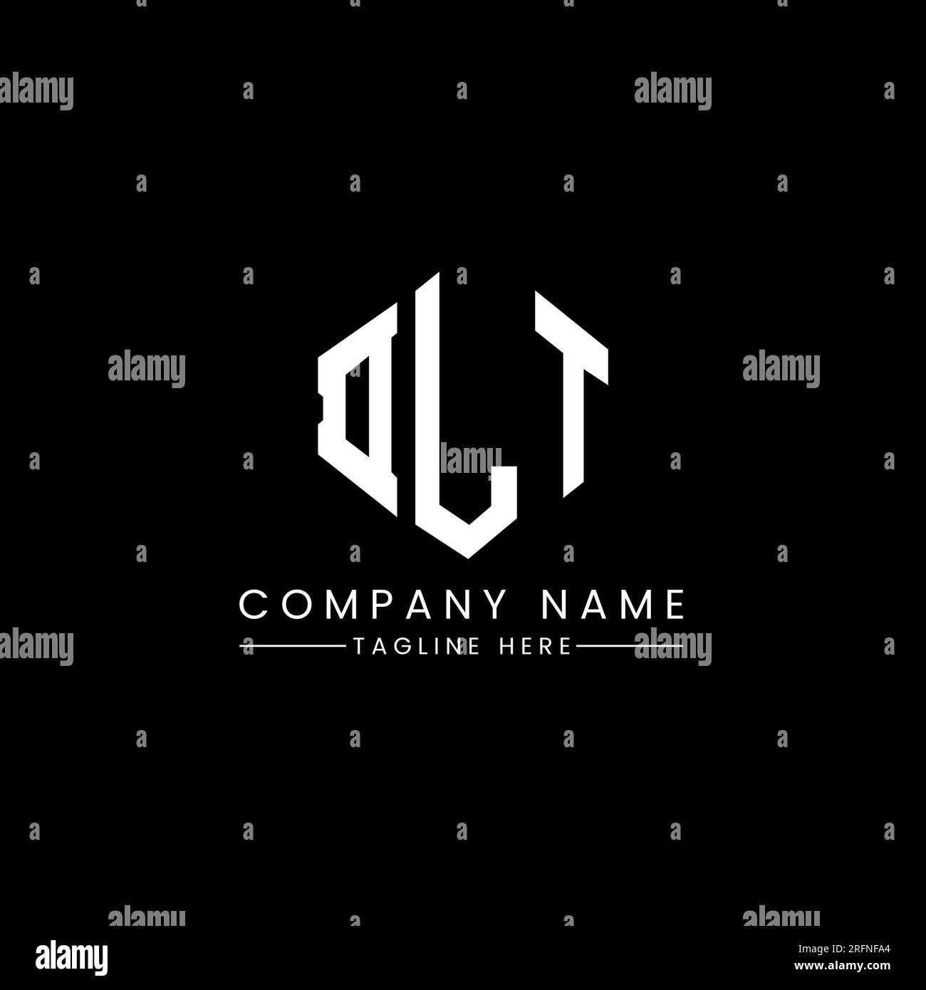 DLT letter logo design with polygon shape. DLT polygon and cube shape