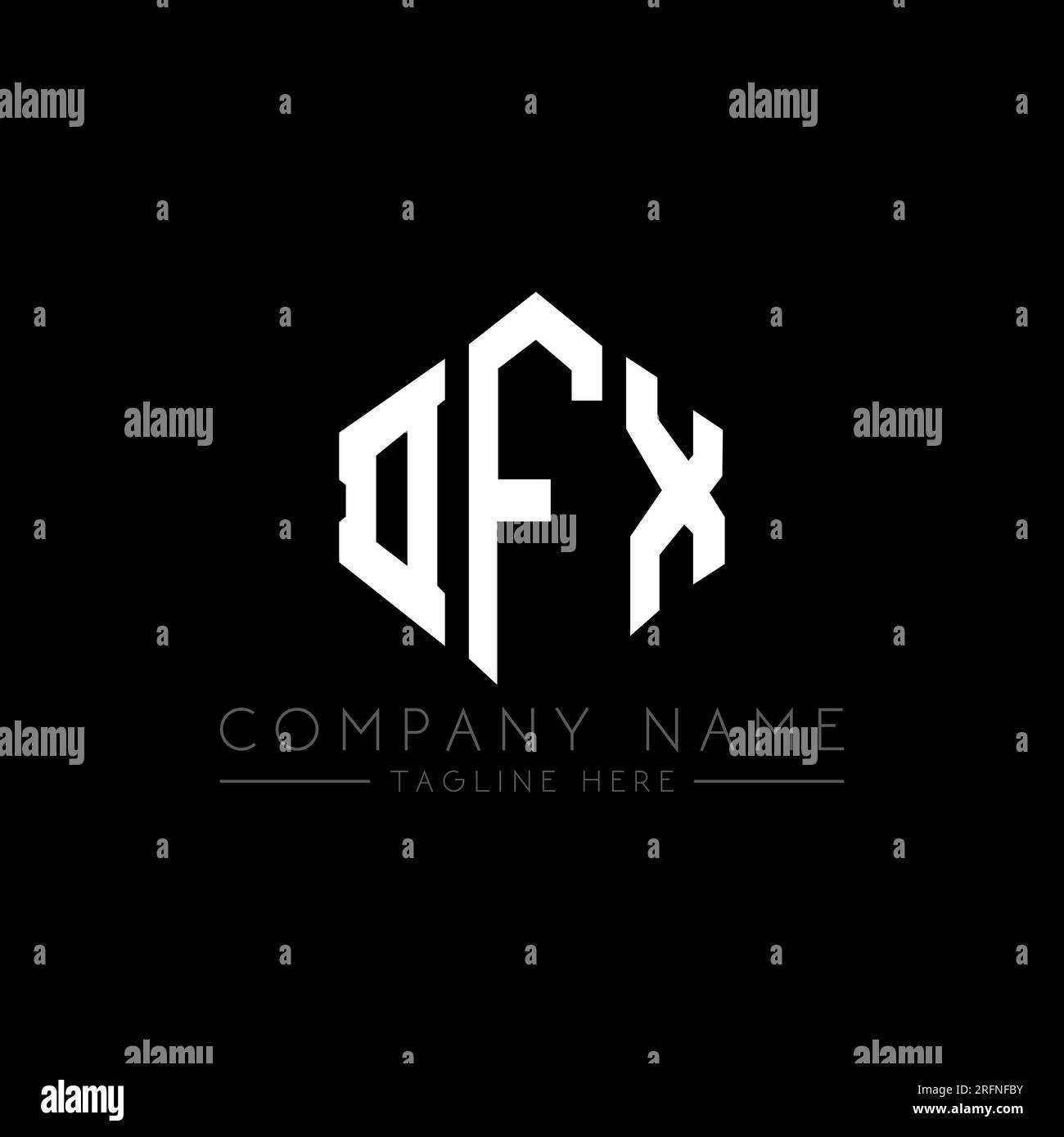 DFX letter logo design with polygon shape. DFX polygon and cube shape ...