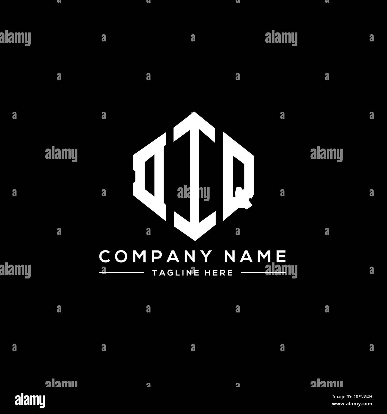 DIQ letter logo design with polygon shape. DIQ polygon and cube shape ...