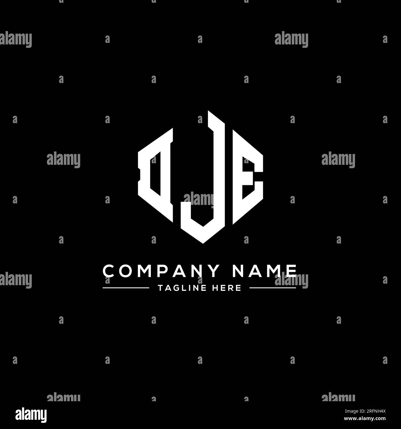 DJE letter logo design with polygon shape. DJE polygon and cube shape