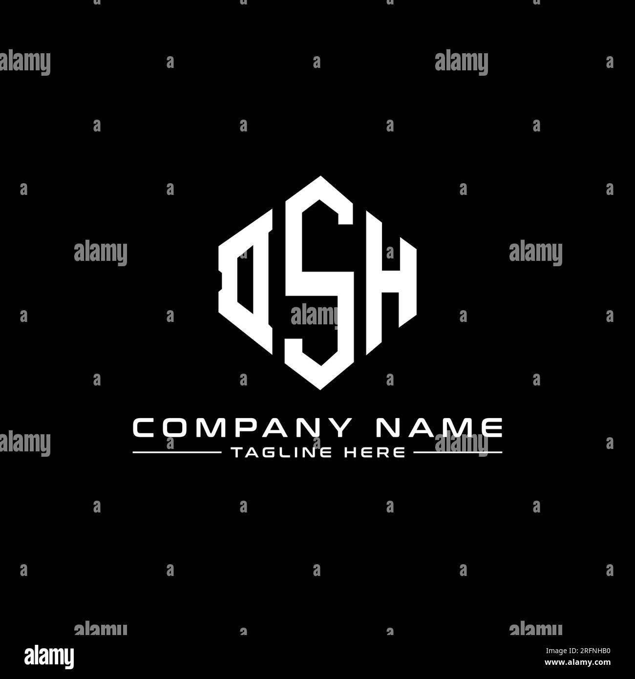 DSH letter logo design with polygon shape. DSH polygon and cube shape ...
