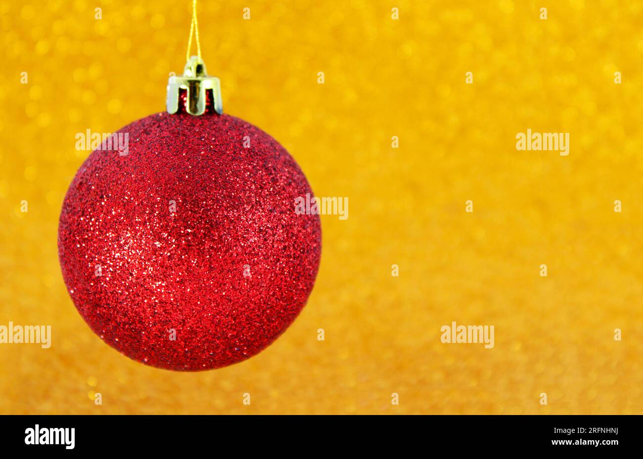 Red Christmas decorative sphere with glitter Stock Photo Alamy
