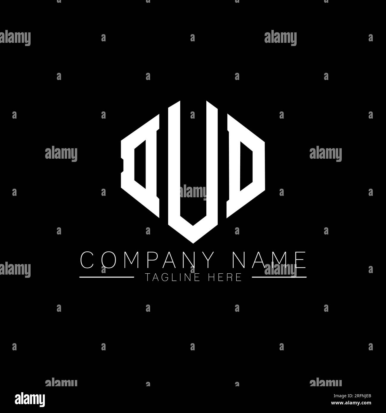 DUD letter logo design with polygon shape. DUD polygon and cube shape