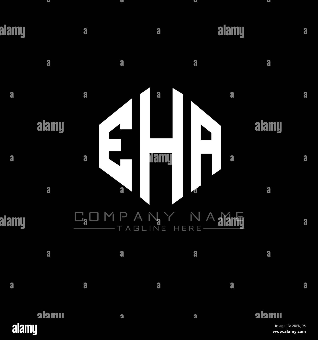 EHA letter logo design with polygon shape. EHA polygon and cube shape