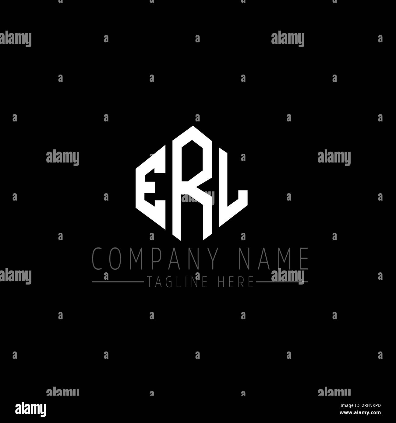 ERL letter logo design with polygon shape. ERL polygon and cube shape ...