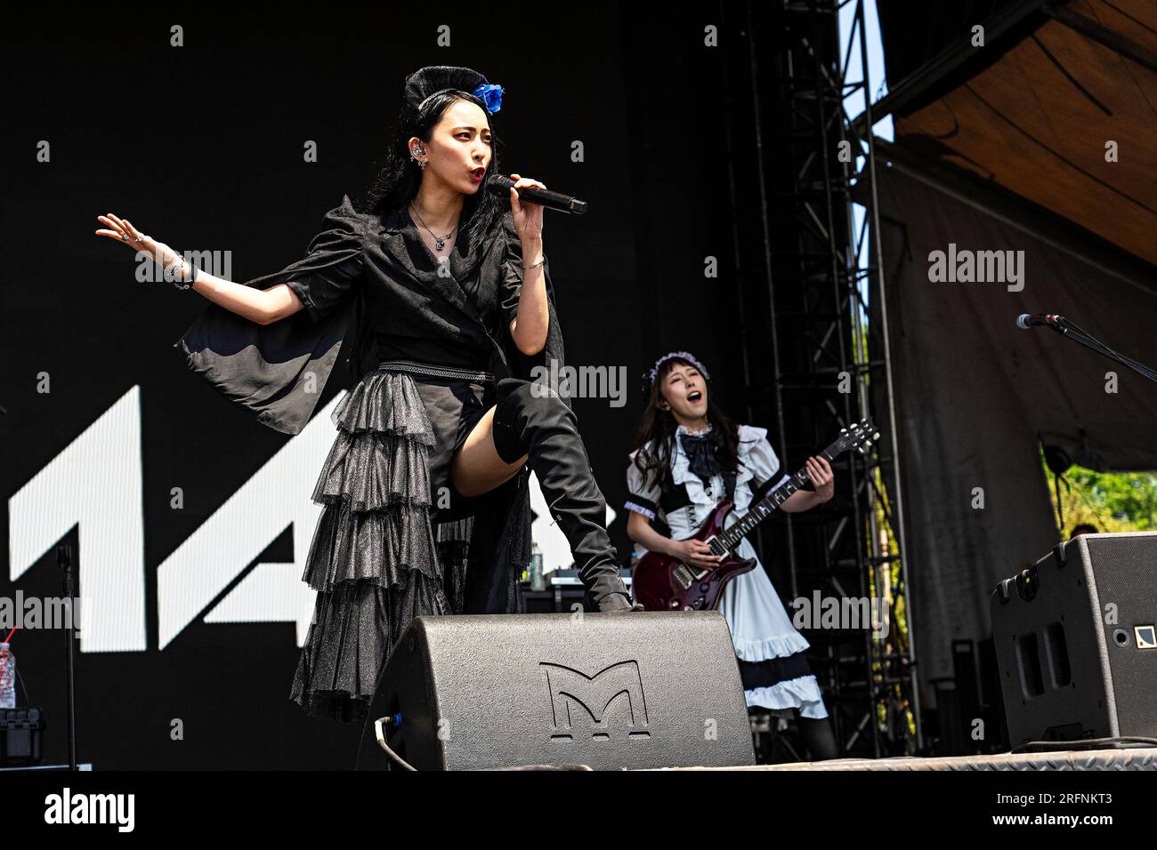 Saiki Atsumi of Band-Maid performs on day two of the Lollapalooza Music ...