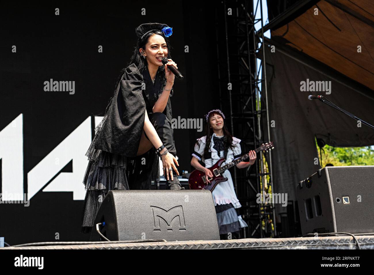 Saiki Atsumi of Band-Maid performs on day two of the Lollapalooza Music ...