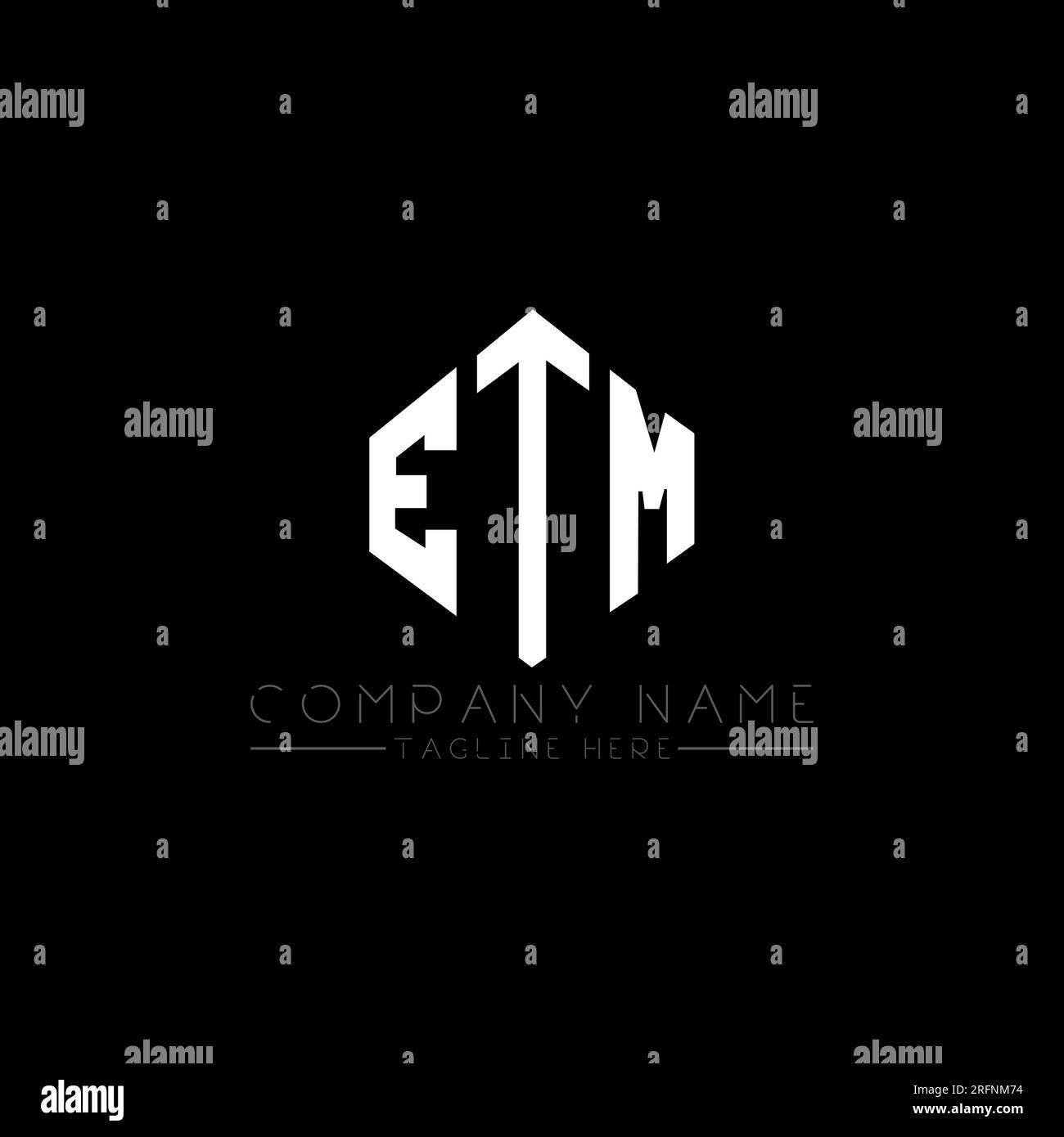 ETM letter logo design with polygon shape. ETM polygon and cube shape ...