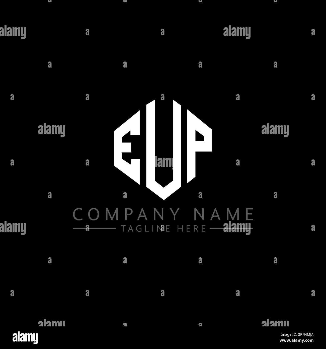 EUP letter logo design with polygon shape. EUP polygon and cube shape