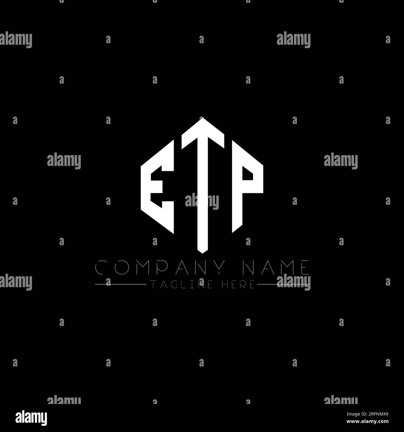 ETP letter logo design with polygon shape. ETP polygon and cube shape