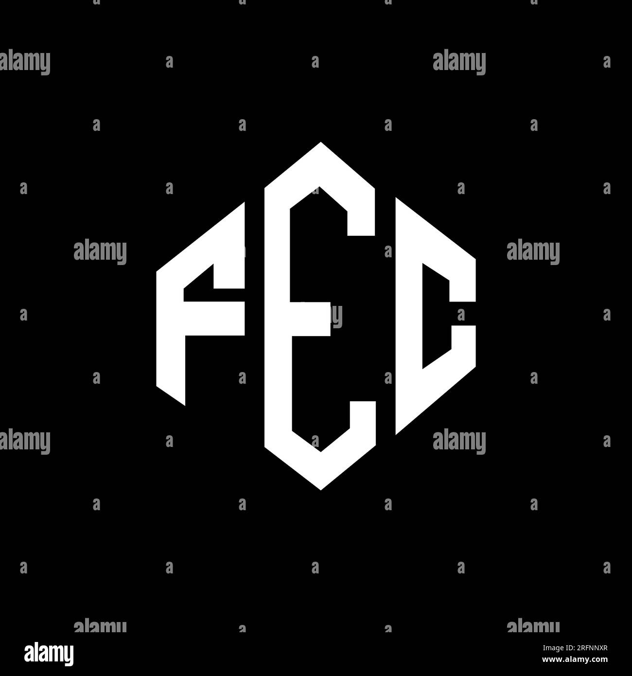 FEC letter logo design with polygon shape. FEC polygon and cube shape ...
