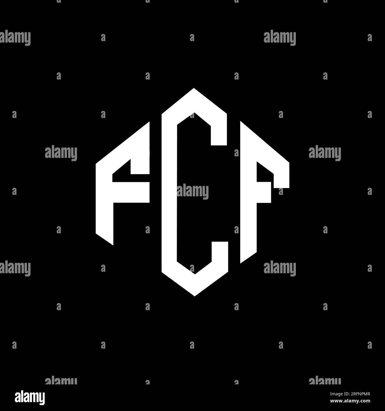 FCF letter logo design with polygon shape. FCF polygon and cube shape