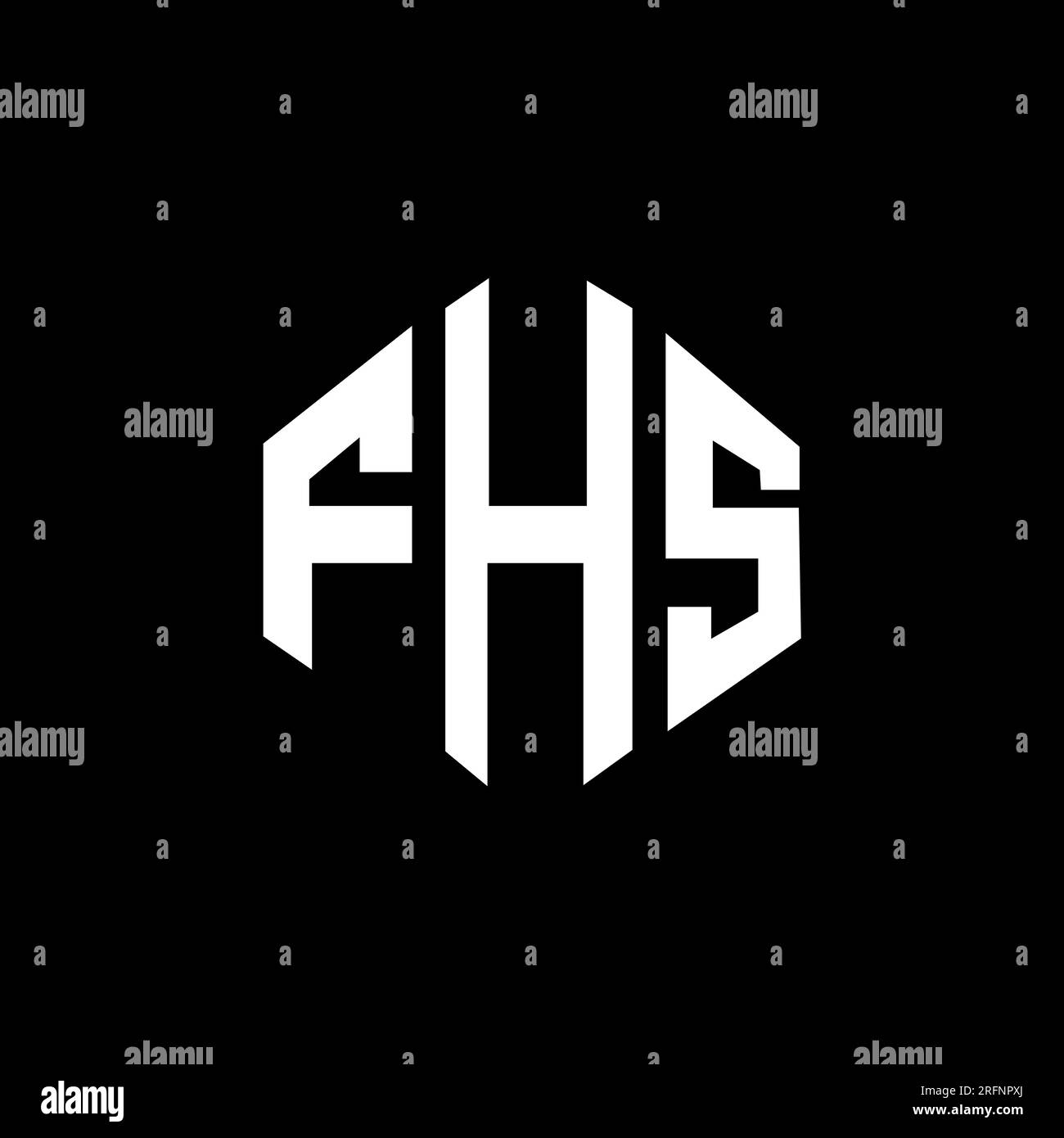 FHS letter logo design with polygon shape. FHS polygon and cube shape