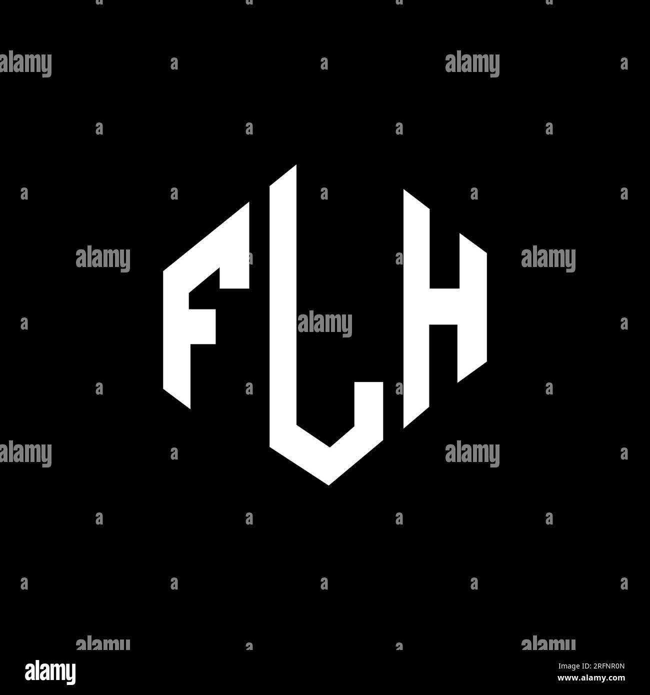 FLH letter logo design with polygon shape. FLH polygon and cube shape