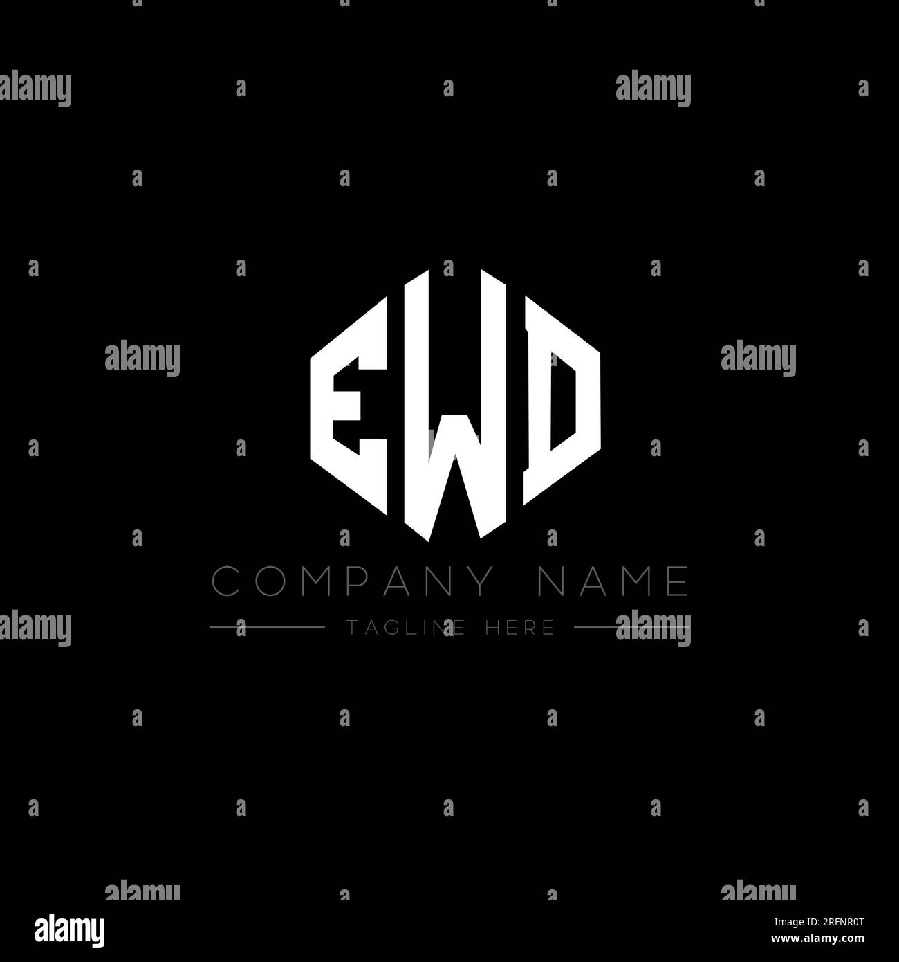 EWD letter logo design with polygon shape. EWD polygon and cube shape ...