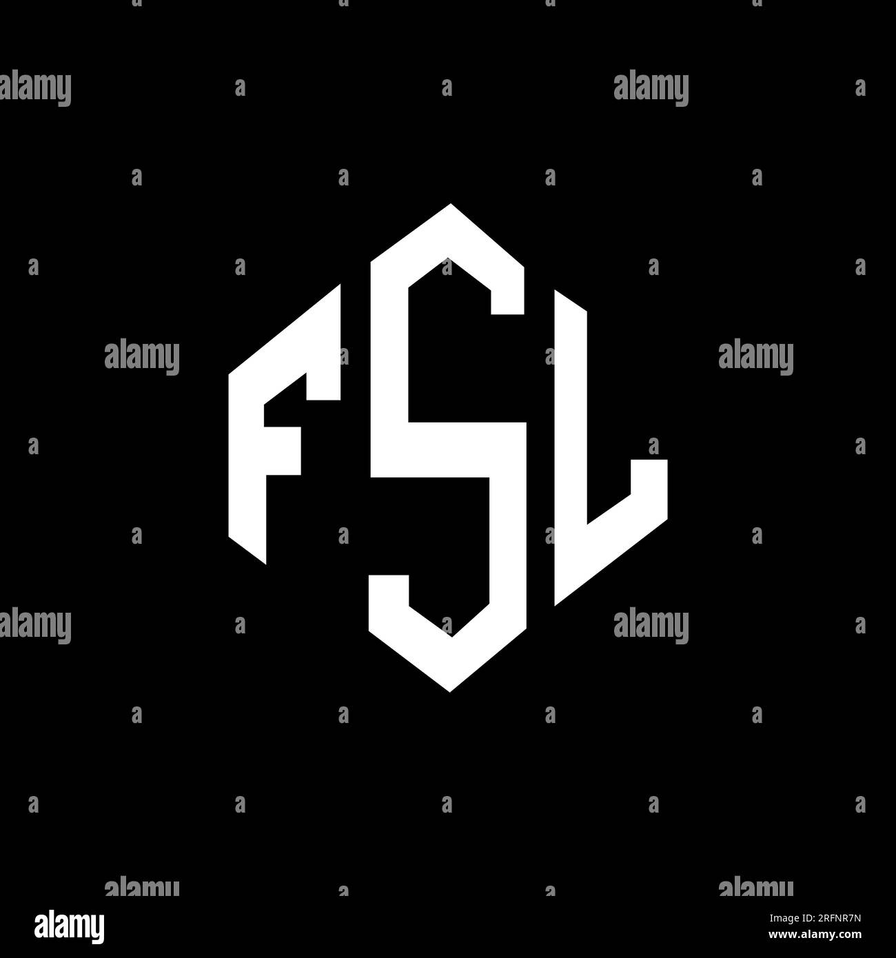 FSL letter logo design with polygon shape. FSL polygon and cube shape